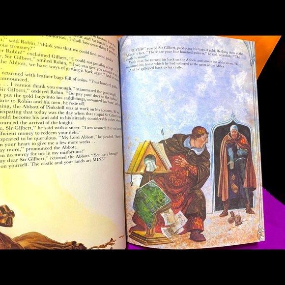 ROBIN HOOD VINTAGE 90s HARDCOVER BOOK GREAT ILLUSTRATIONS DERRYDALE  BOOKS - Picture 7 of 16